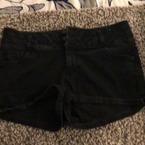 Blue Spice Black High Rise Shorts